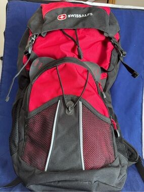 Swiss Alps Backpack Large size Rucksack Red & Black Padded Shoulders Comfortable
